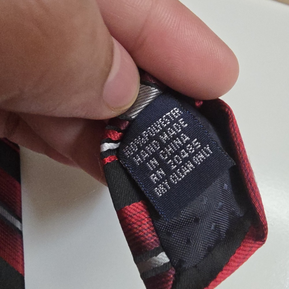 Pierre Cardin Men Neck Tie Striped Red White Valentines Standard Classic Elegant - Picture 3 of 5